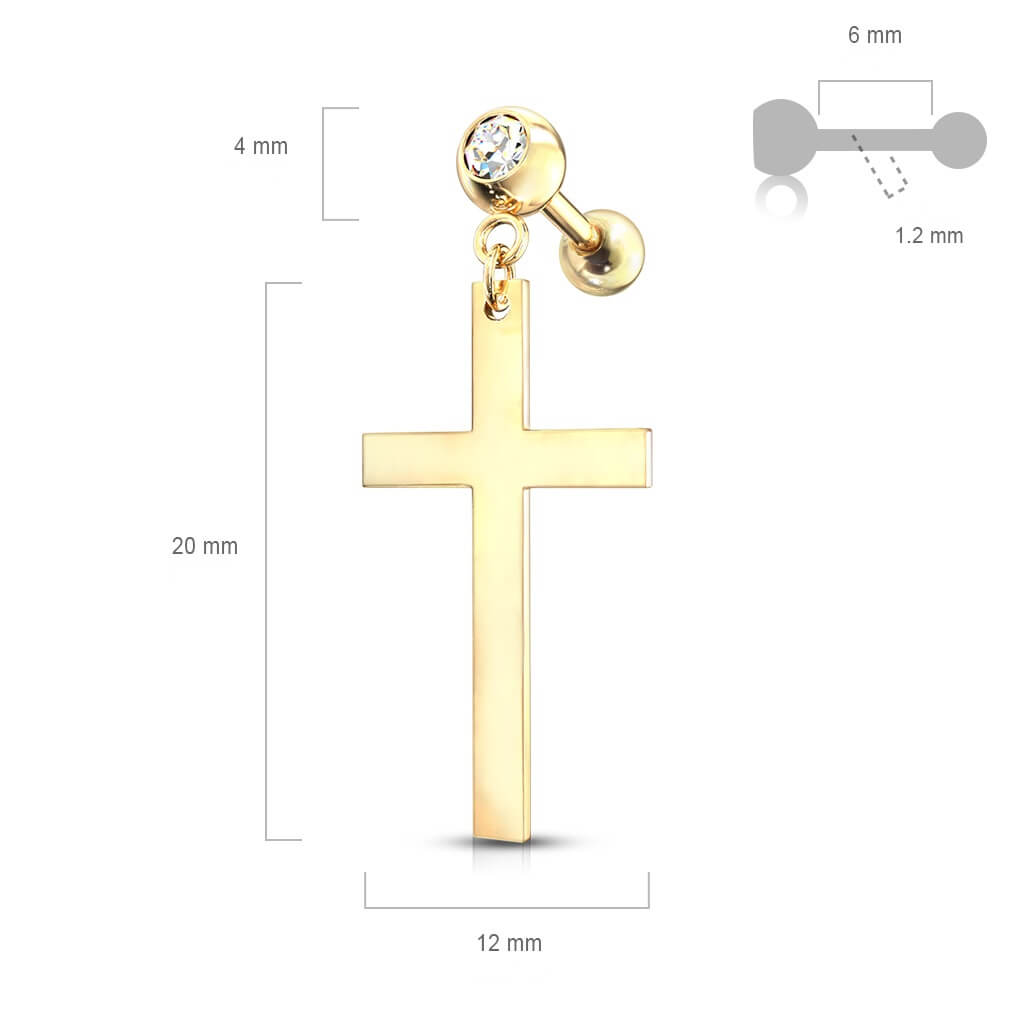 Barbell Cross dangle Zirconia