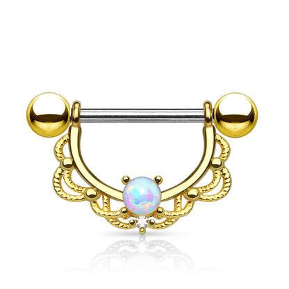 Nipple Piercing Wreath dangle Opal