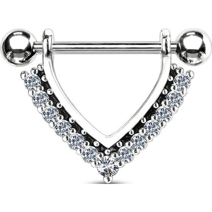 Nipple Piercing Wreath Triangle dangle Zirconia