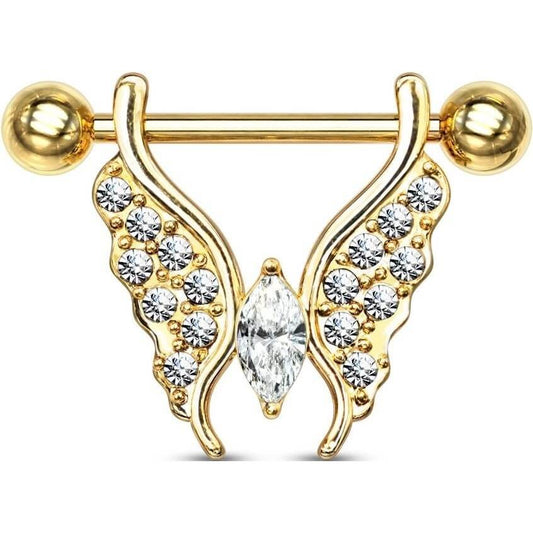 Nipple Piercing Butterfly Zirconia