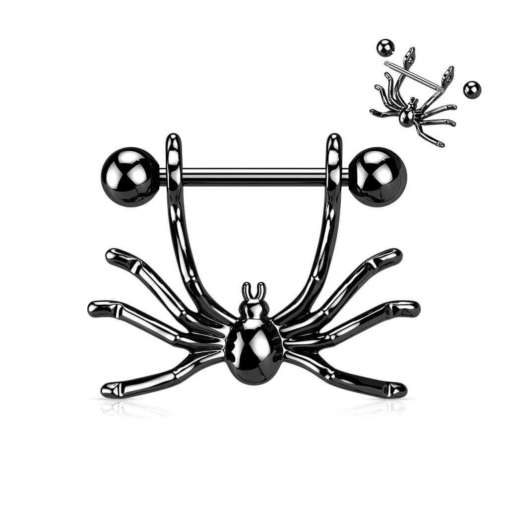 Nipple Piercing Spider Silver