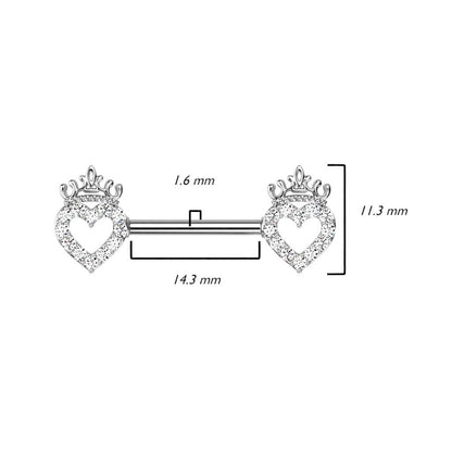 Téton Cœur Couronne Zircone