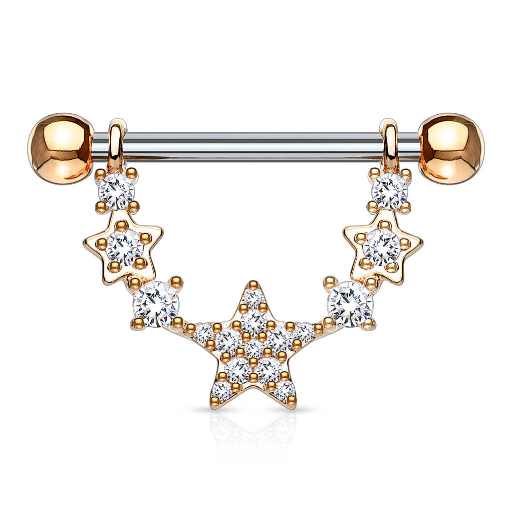 Nipple Piercing Star hanging Zirconia