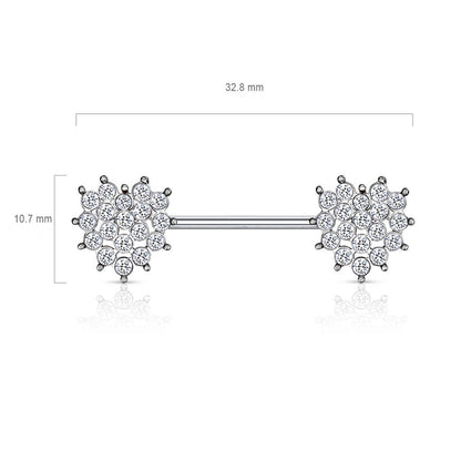 Nipple Piercing Heart Zirconia