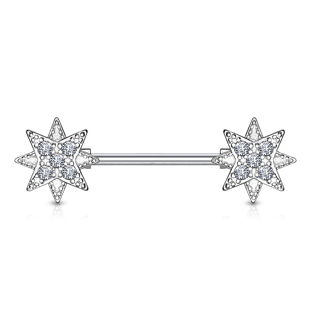 Piercing Capezzolo Stelle di zirconi