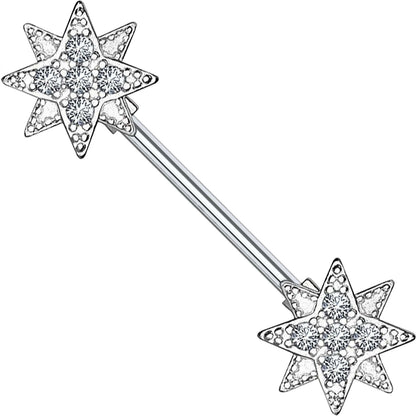 Piercing Capezzolo Stelle di zirconi