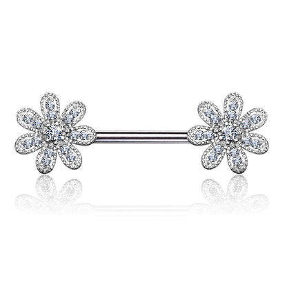 Nippelpiercing Blumen Zirkonia