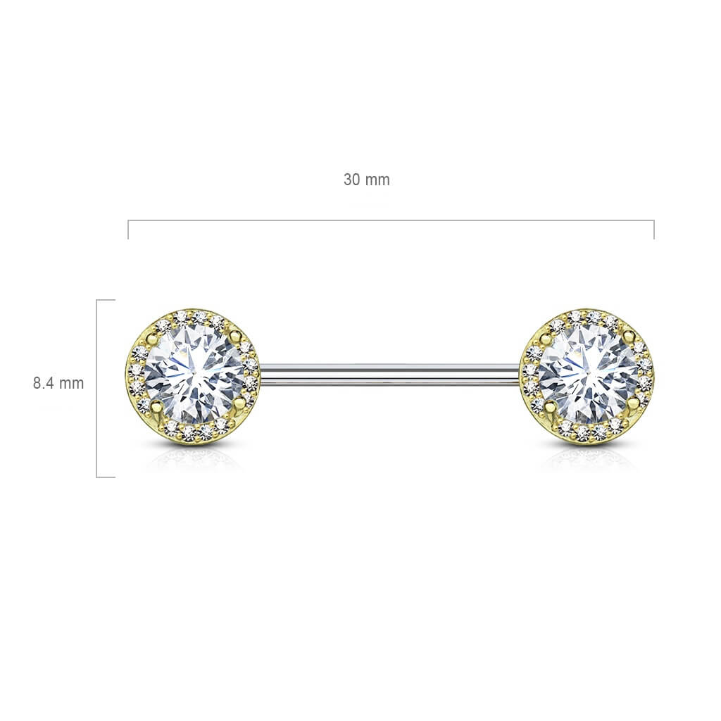 Nipple Piercing Round Zirconia