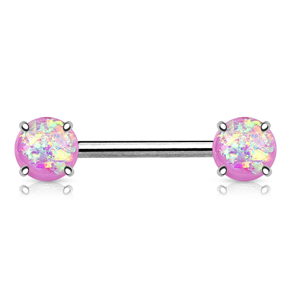 Nipple Piercing Opal Silver