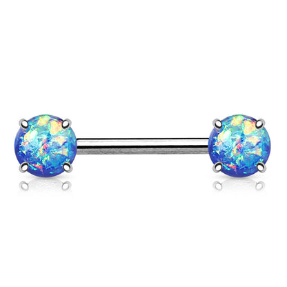 Nippelpiercing Opal Silber