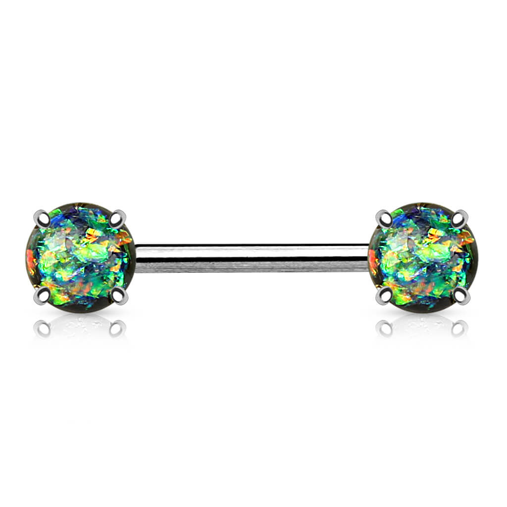 Nippelpiercing Opal Silber