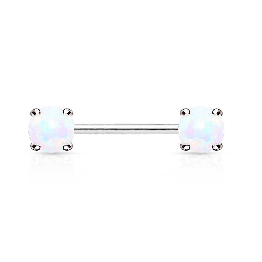 Nippelpiercing Opal Silber