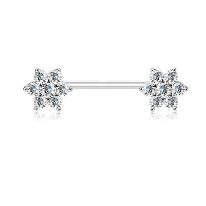 Nipple Piercing Flower Zirconia