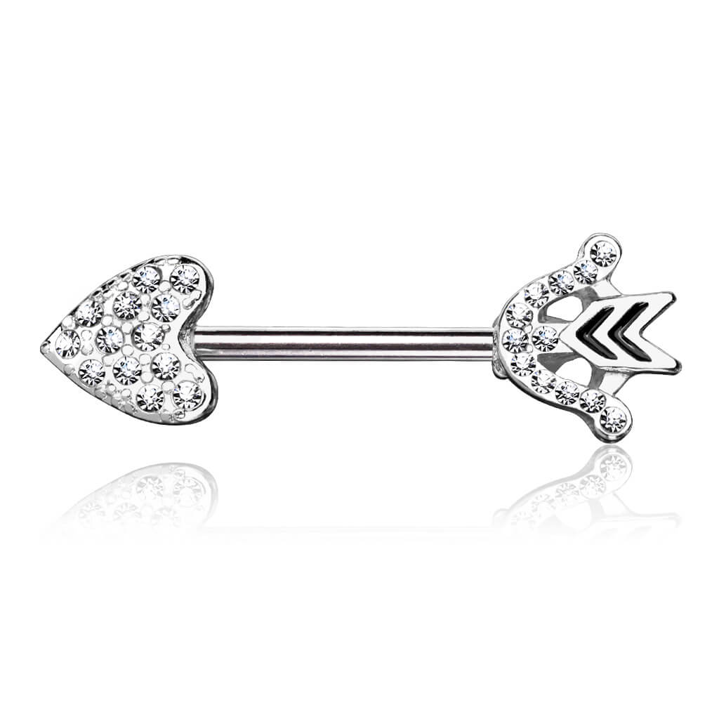 Nipple Piercing Heart Arrow Zirconia