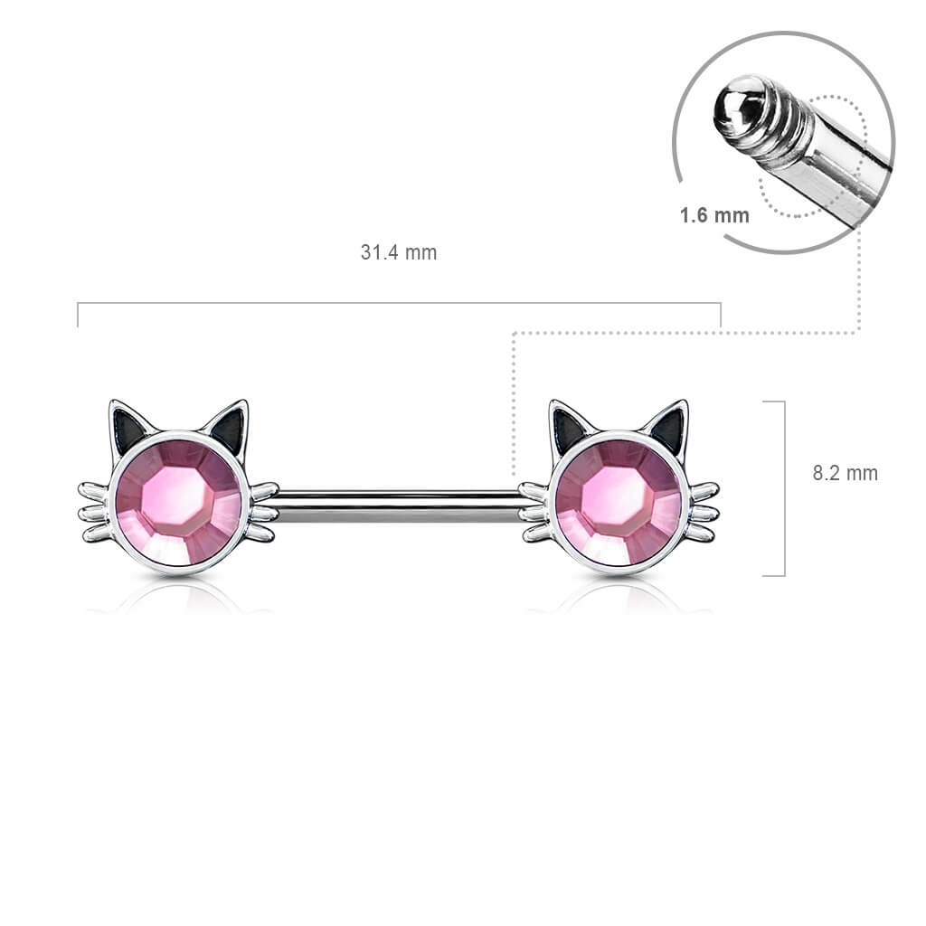 Nipple Piercing Cats Zirconia