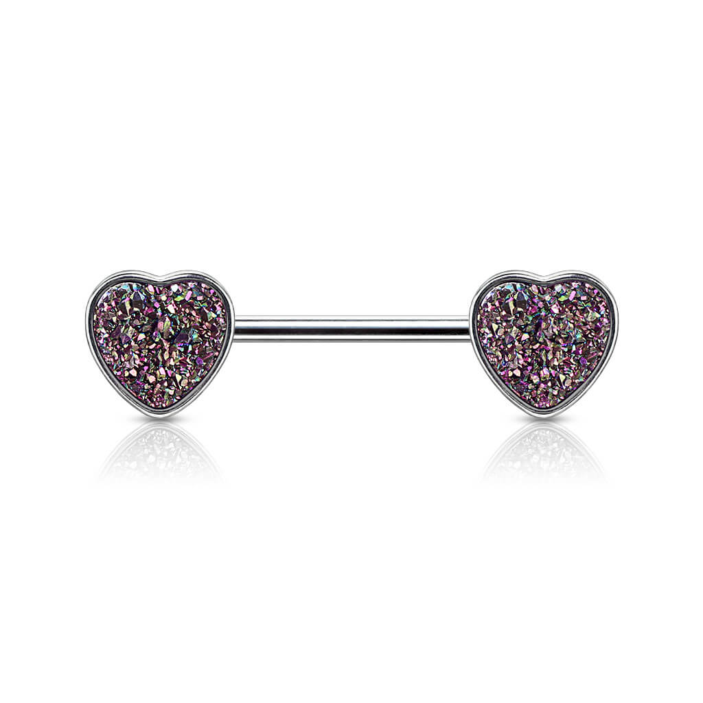 Nipple Piercing Heart shiny synthetic Stone