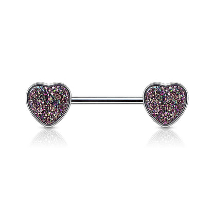 Nipple Piercing Heart shiny synthetic Stone