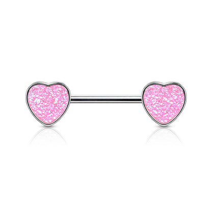 Nipple Piercing Heart shiny synthetic Stone