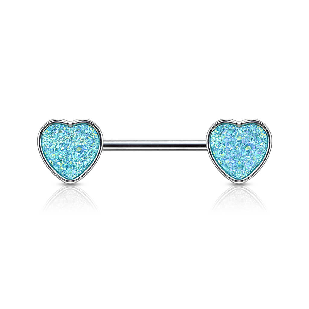 Nipple Piercing Heart shiny synthetic Stone