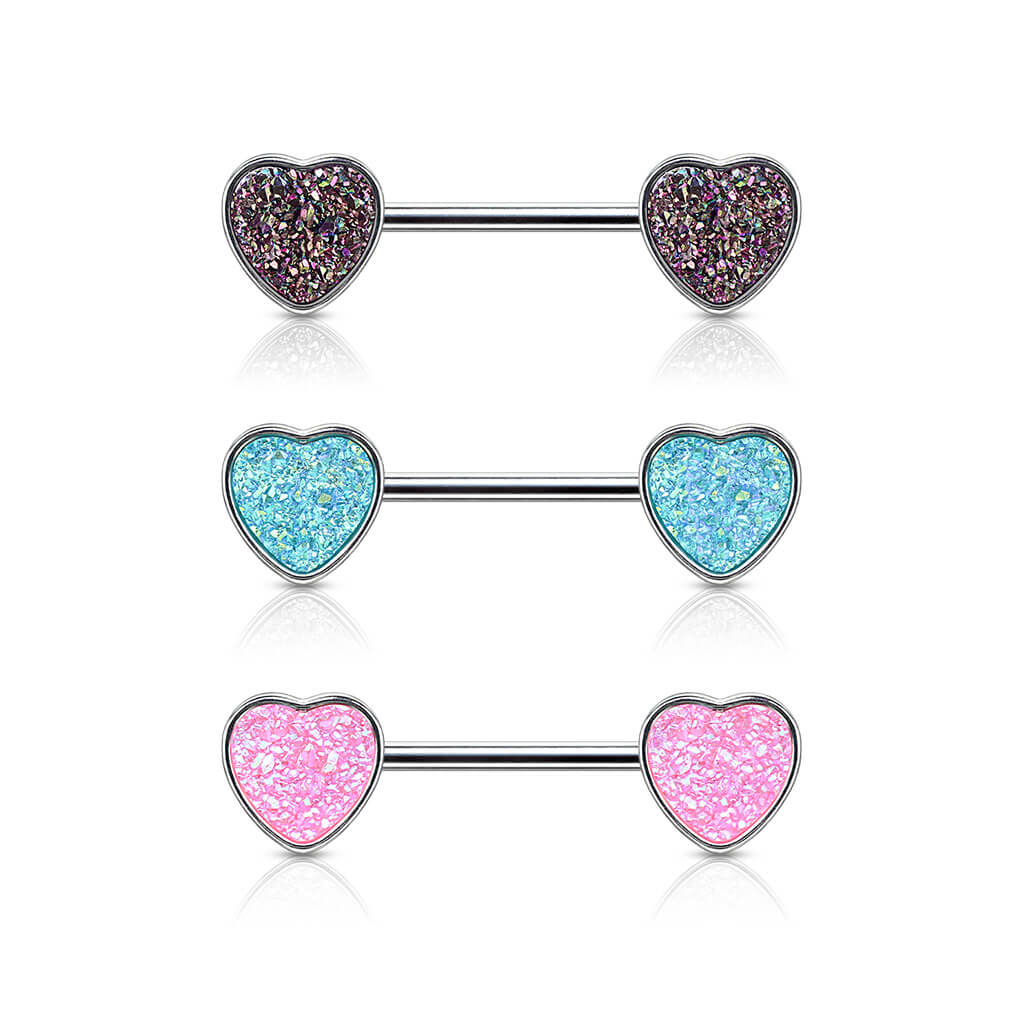 Nipple Piercing Heart shiny synthetic Stone