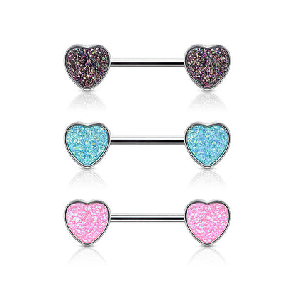 Nipple Piercing Heart shiny synthetic Stone