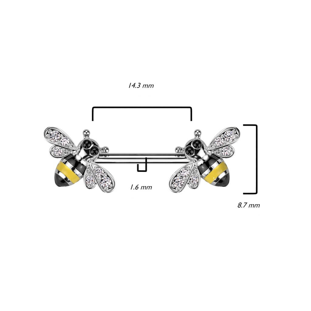 Piercing Capezzolo Ape di zirconi