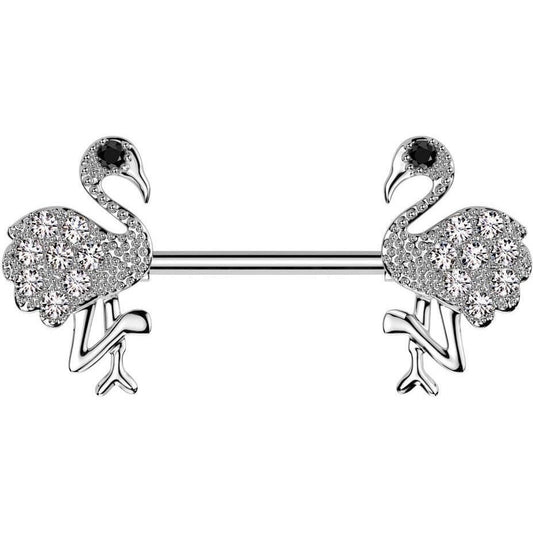 Nippelpiercing Flamingo Zirkonia