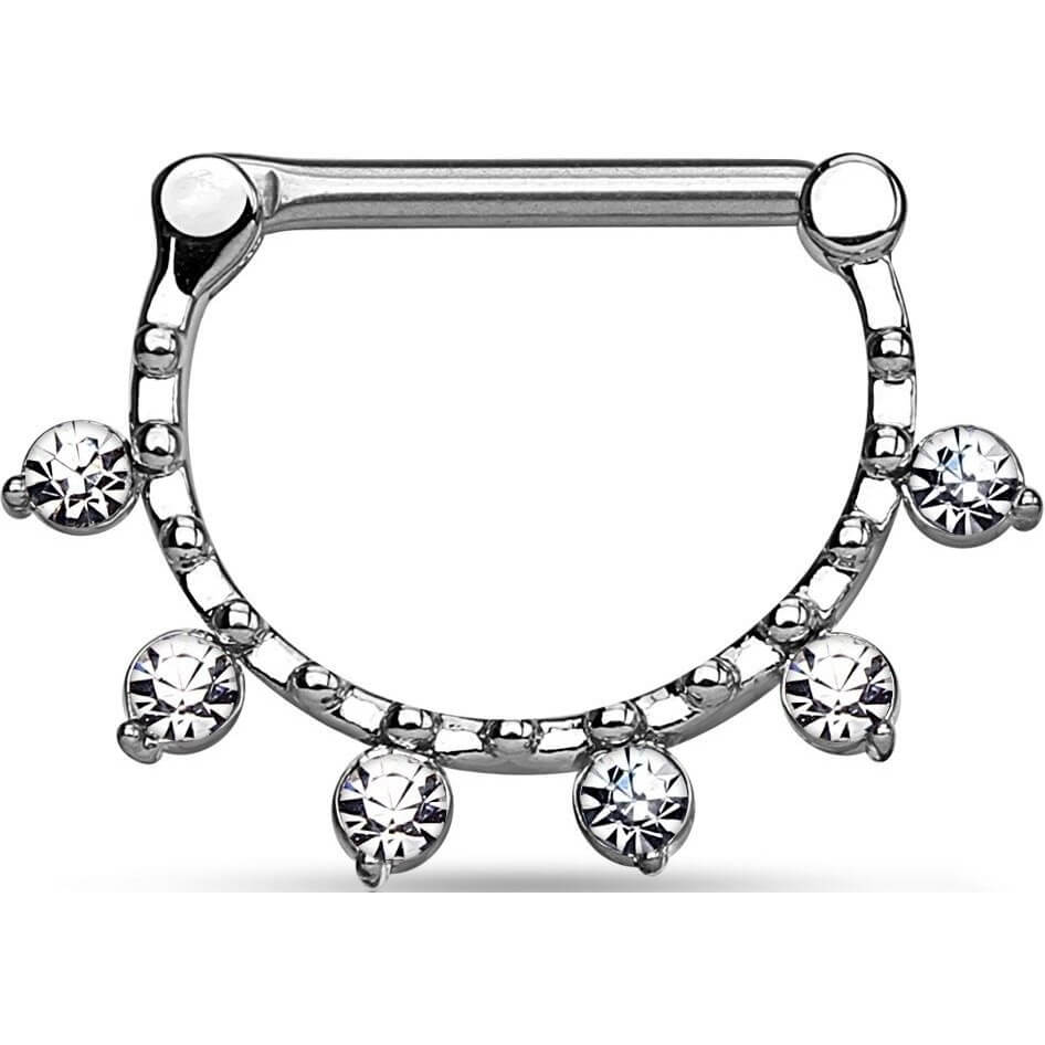 Piercing Capezzolo 6 Zirconi Clicker