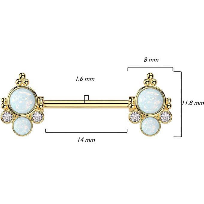 Barbell double opal zirconia