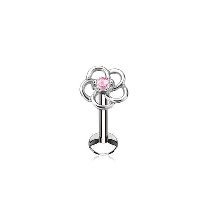 Labret Blume Zirkonia Innengewinde