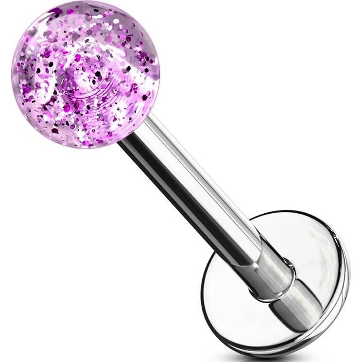 Labret Sfera in acrilico glitterato