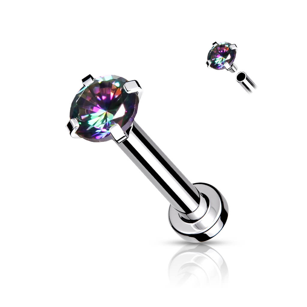 Circonita incrustada plata Rosca interna Labret