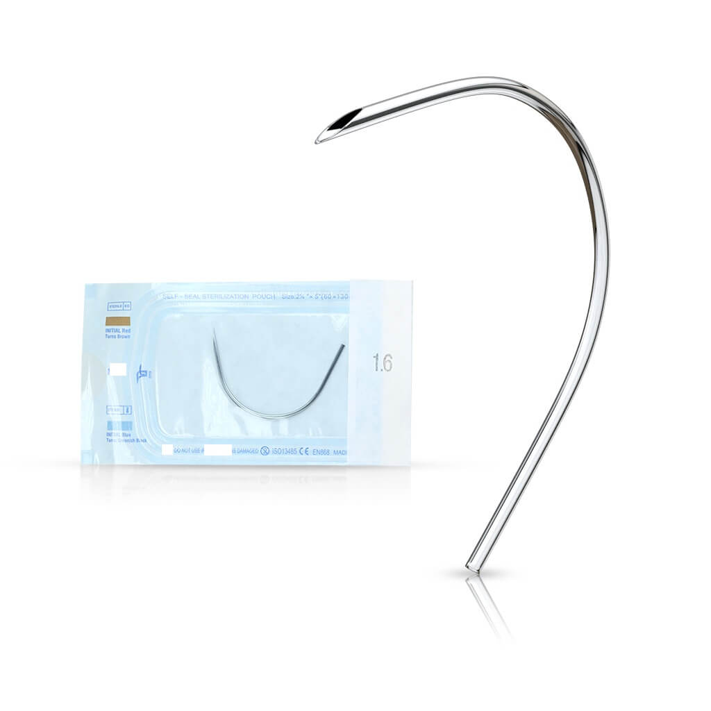 100 uds Agujas Piercing Curvas Desechables Preesterilizadas Acero Quirúrgico 316L, 100 piezas