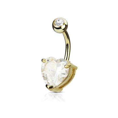 Belly Button Piercing Heart Zirconia