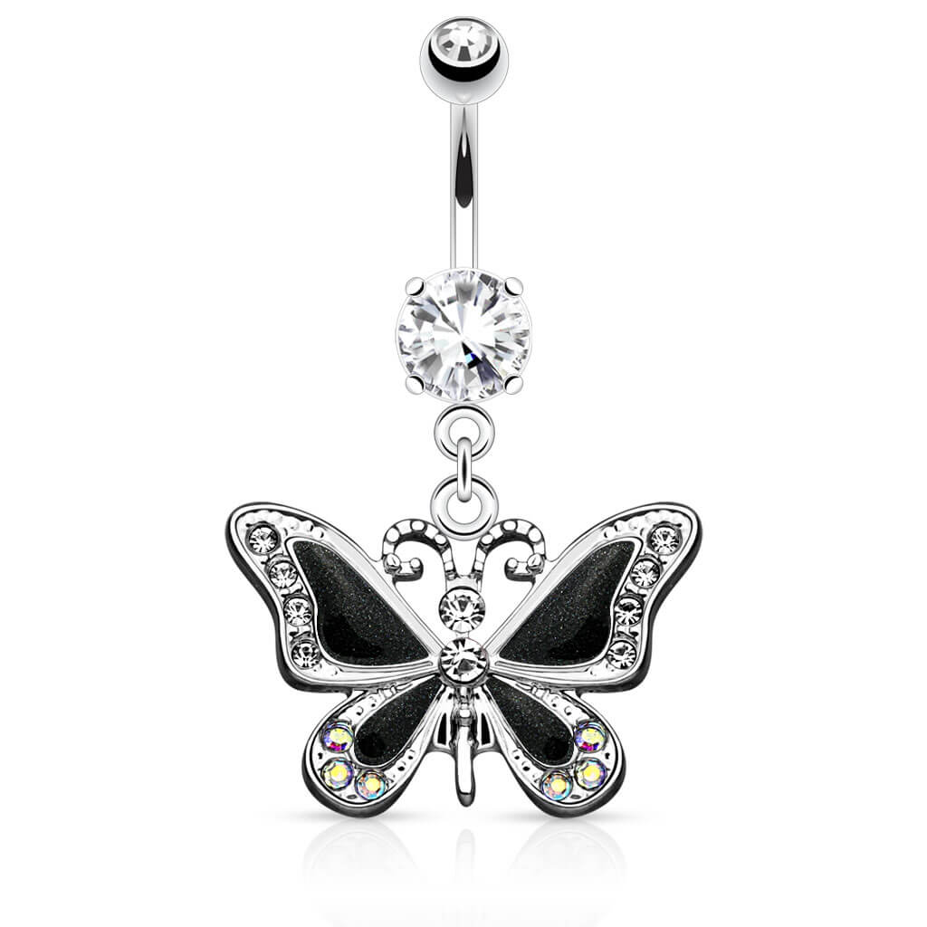 Piercing ombligo Mariposa colgante Circonita