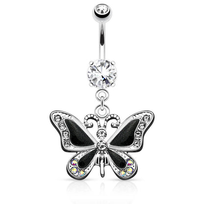 Piercing ombligo Mariposa colgante Circonita