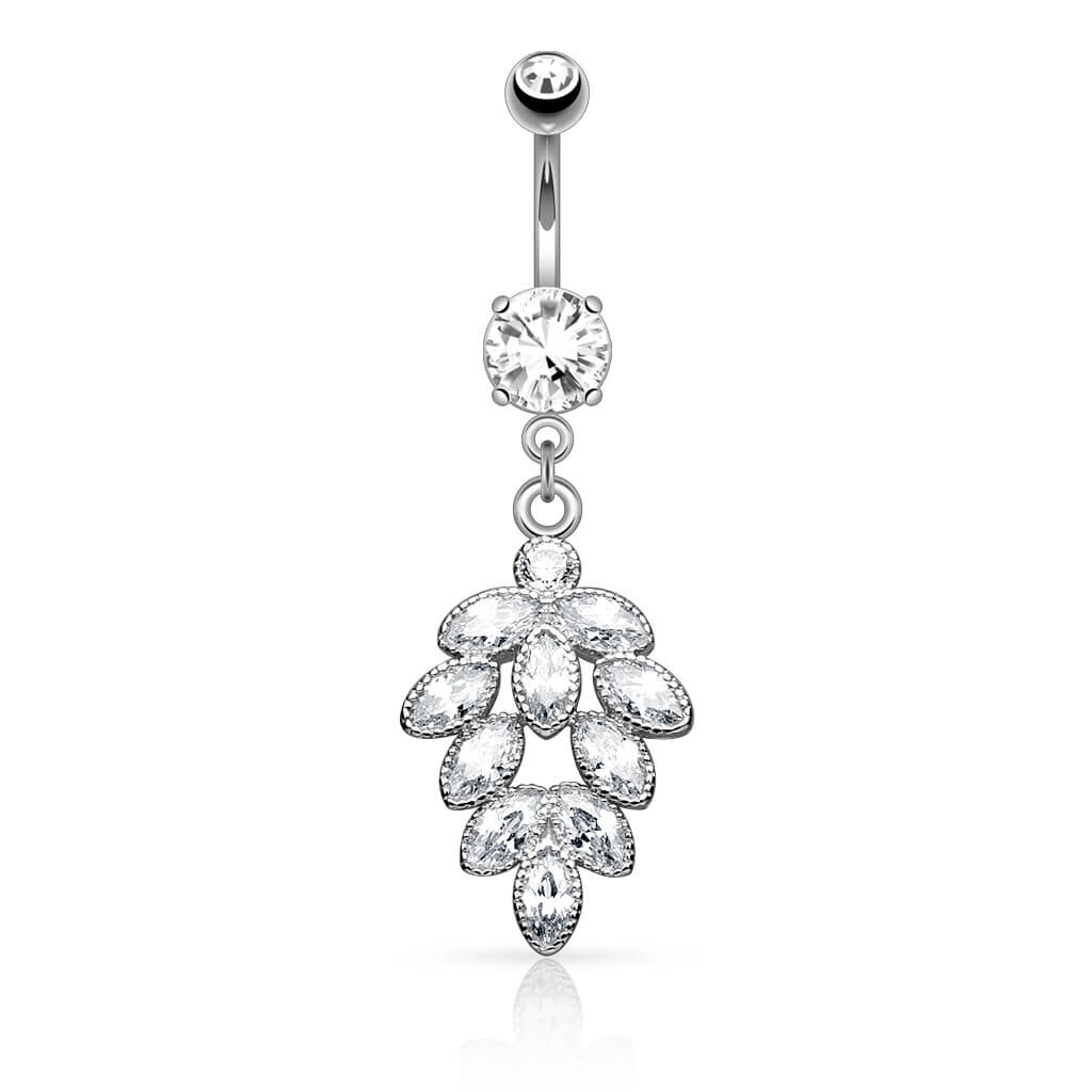 Belly Button Piercing Grapevine dangle Zirconia