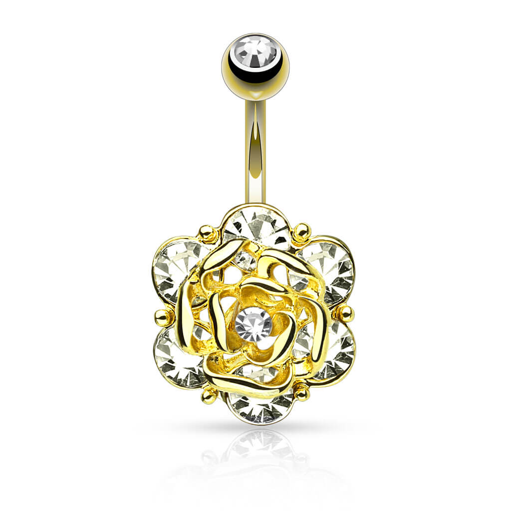 Belly Button Piercing Rose Zirconia