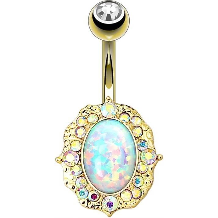 Bauchnabelpiercing Opal Oval Zirkonia