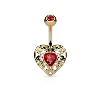 Piercing Ombelico Cuore di zirconi