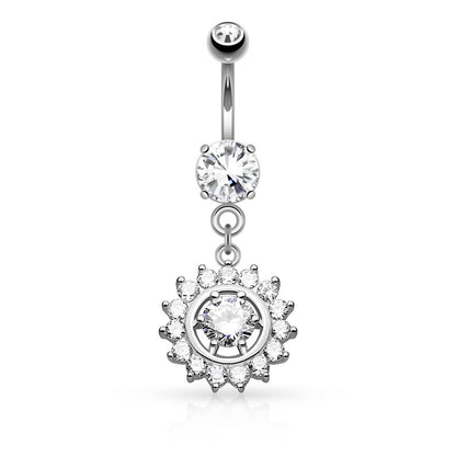 Bauchnabelpiercing Sonne beweglich Zirkonia