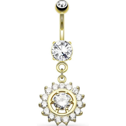 Piercing Nombril Pendentif Soleil Zircone