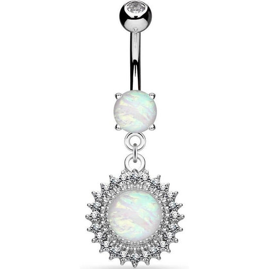 Belly Button Piercing Ball dangle Opal