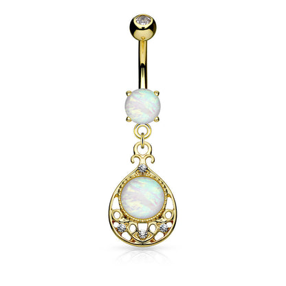 Bauchnabelpiercing Tropfen beweglich Opal