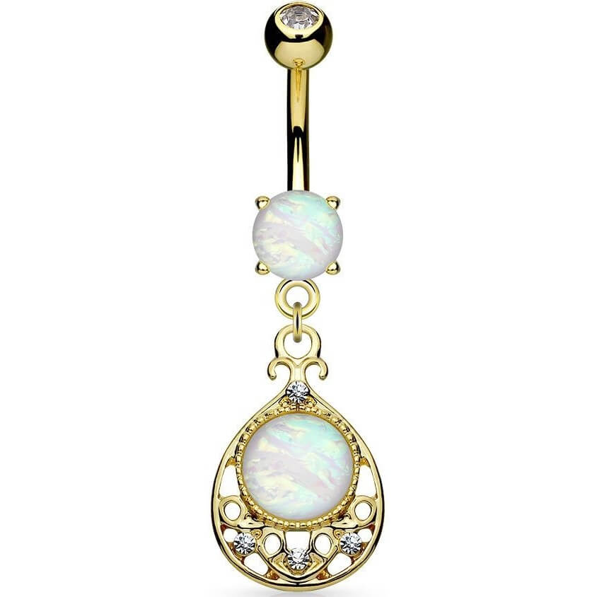 Belly Button Piercing Drop dangle Opal