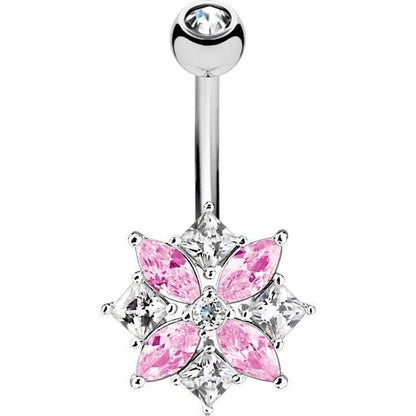 Piercing ombligo Circonita Flor Plata