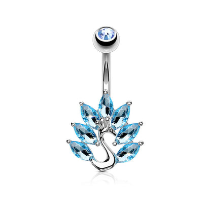 Belly Button Piercing Peacock Zirconia