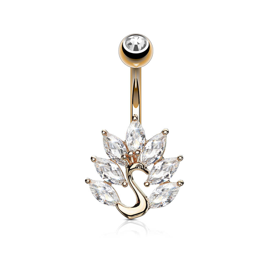 Belly Button Piercing Peacock Zirconia