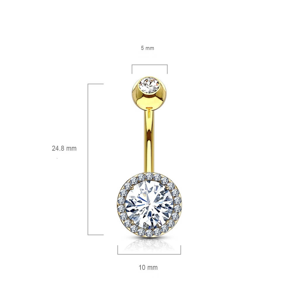 Belly Button Piercing Zirconia Round