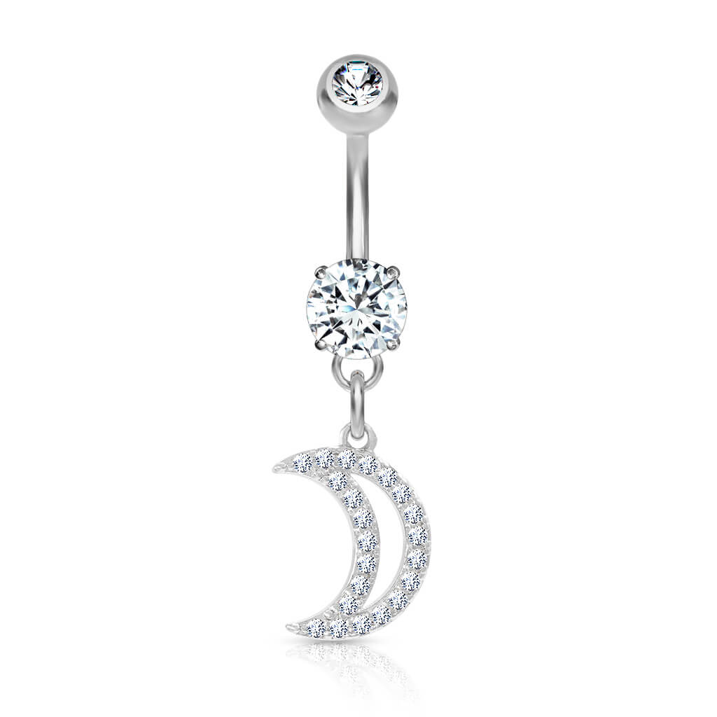 Piercing ombligo Luna colgante Circonita